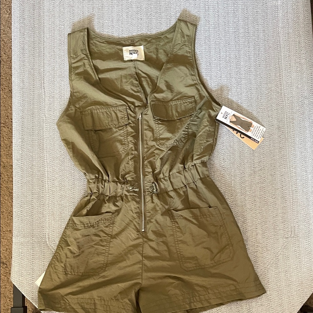 New York & Company Women's Olive Romper